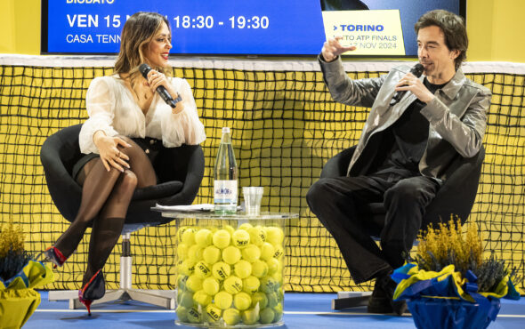 TURIN, ITALY - NOVEMBER 15: Italian songwriter Diodato attends a meeting at Casa Tennis during the Nitto ATP Finals 2024 on November 15, 2024 in Turin, Italy. (Photo by Giorgio Perottino/Getty Images for Citta Di Torino )